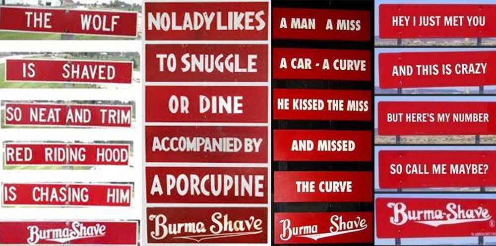 Pancartes Burma-Shave