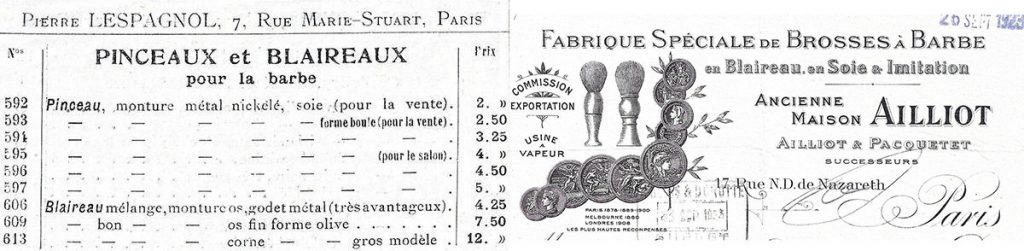 Pinceaux, blaireaux et brosses à barbe