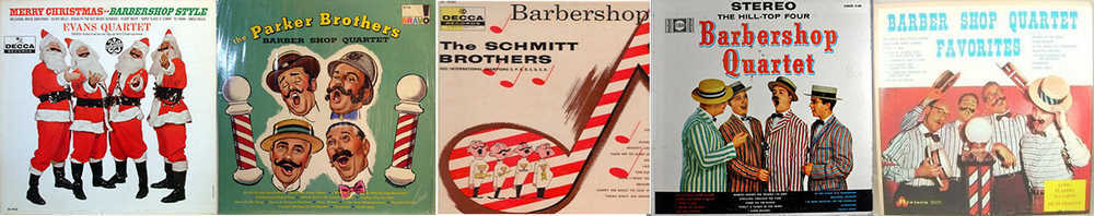 Pochettes d'albums vinyles de barbershop quartets.